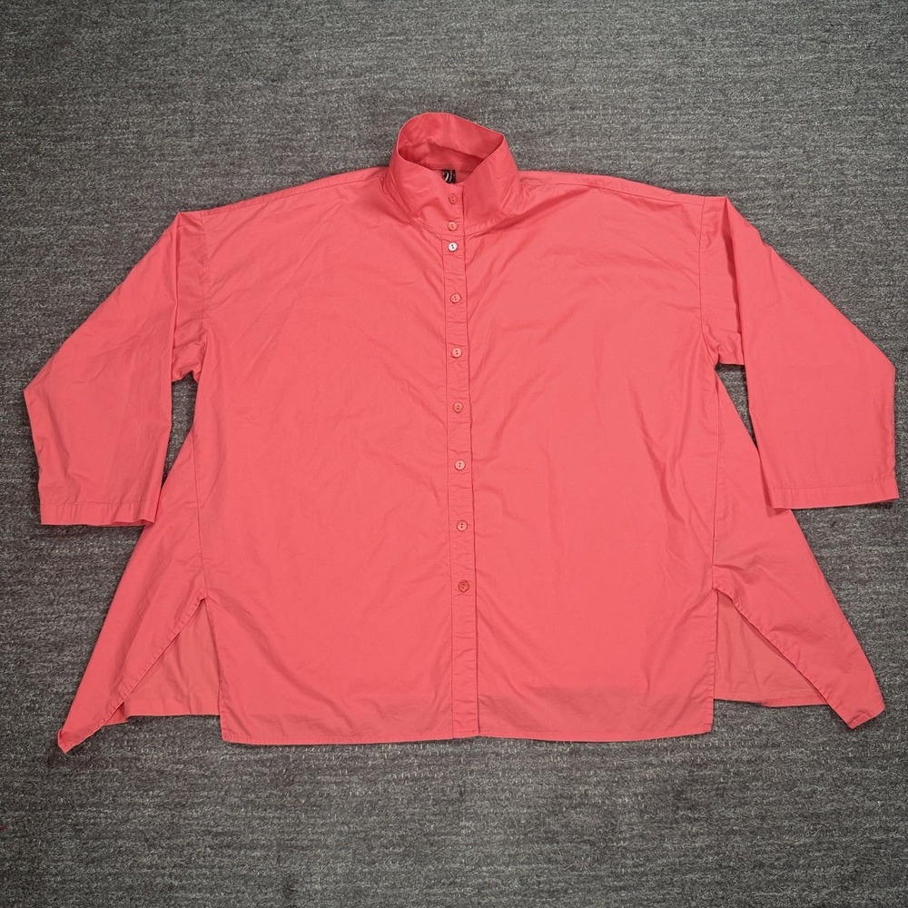 Stella Carakasi Cotton Oversized New Attitude Shirt Women L/XL Coral Tunic Top